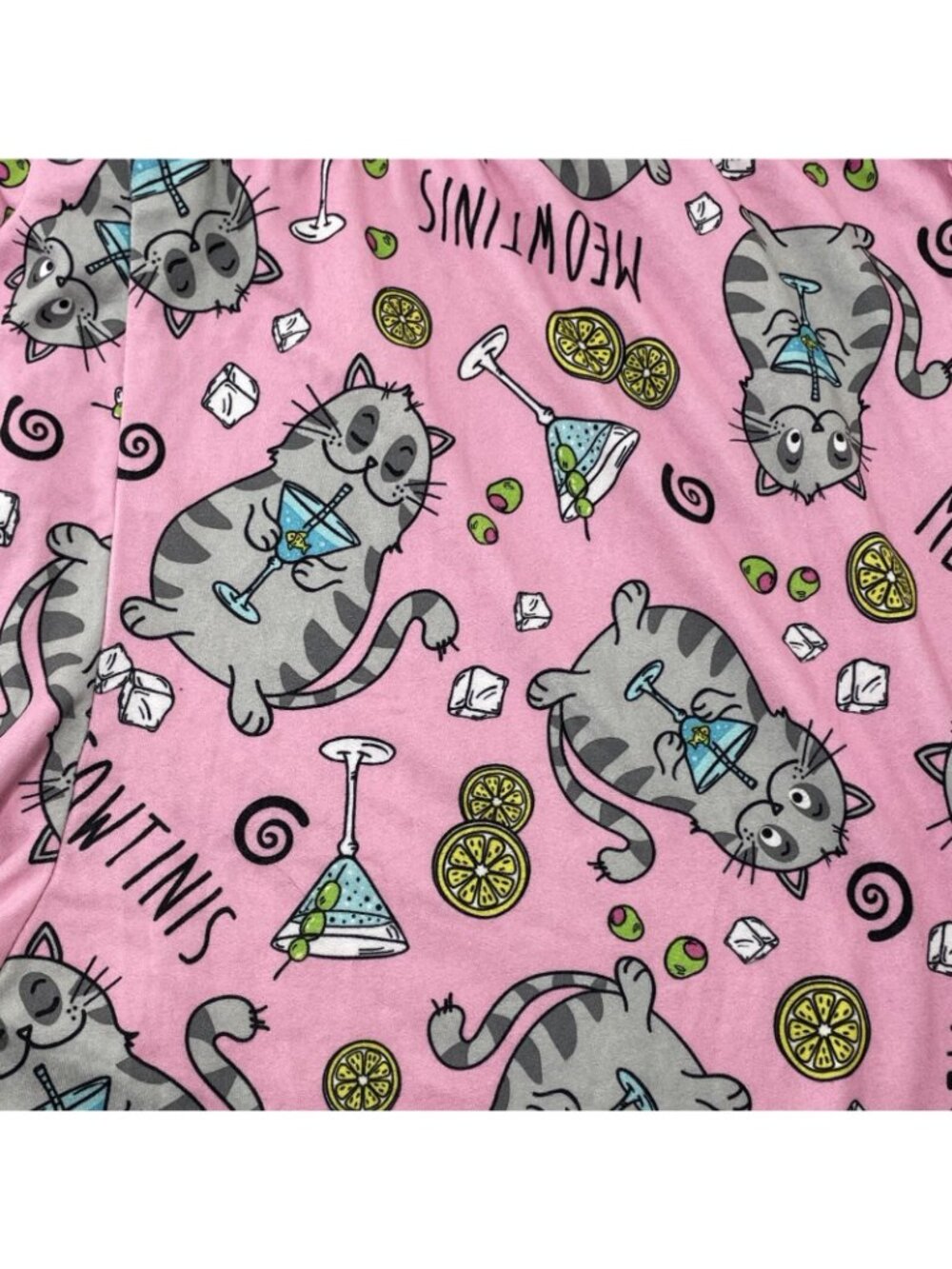 Briefly Stated Cat Lady Pajama Pants Women XL 16/18 Cocktail Drink Casual Lounge - Picture 9 of 12